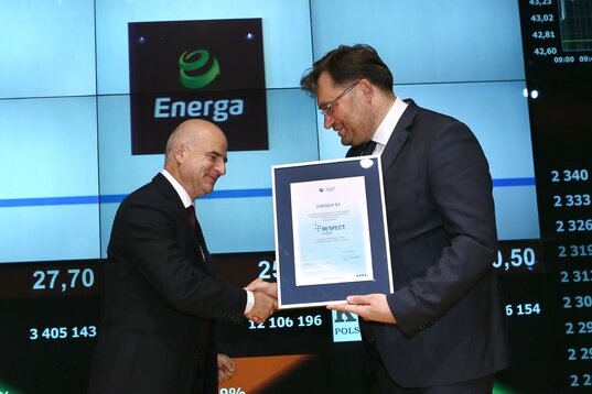 Energa wchodzi w skład Indeksu Respect - Mirosław Bieliński i Paweł Tamborski