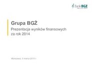 Wyniki finansowe Banku BGŻ w 2014 r.