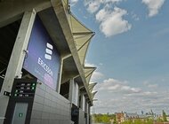 Branding Ericssona na stadionie Legii Warszawa.