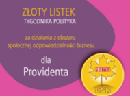 Złoty Listek CSR dla Providenta