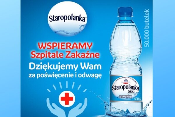 Grupa KGHM przekazanie wody mineralnej do 19 szpitali zakaźnych w Polsce.jpg