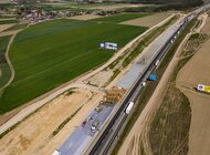 Układanie nawierzchni betonowej na A1 Tuszyn - Piotrków