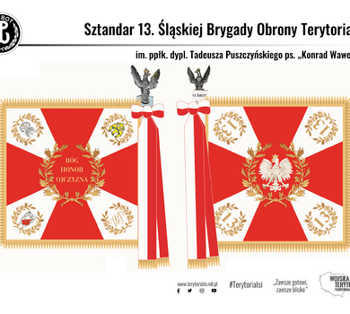 Wizualizacja sztandaru 13 Śląskiej Brygady OT