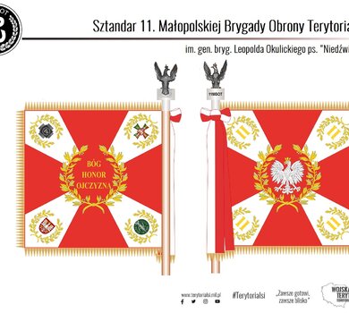 Wizualizacja sztandaru 11 Małopolskiej Brygady OT