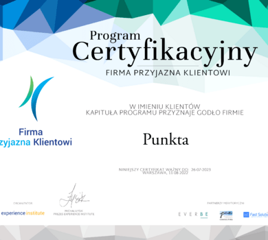 Punkta certyfikat FPK2022