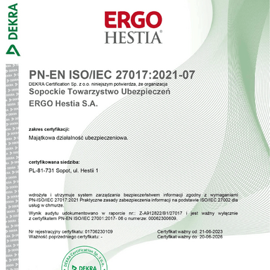 Certyfikat ISO 27017