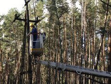 Energetycy Enei Operator przywracają zasilanie po orkanie w okolicach wsi Toporów w woj. lubuskim (1).JPG