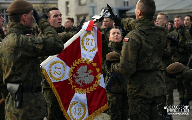 Przysięga żołnierzy Wojsk Obrony Terytorialnej w Gorzowie Wielkopolskim