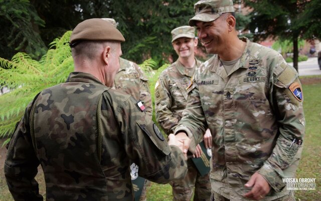 Amerykańscy żołnierze z wizytą w 4 Warmińsko-Mazurskiej Brygadzie OT