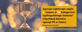 Agencja Lightscape zajęła 1  miejsce w 11 kategoriach ogólnopolskiego badania satysfakcji klientów 