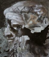 Paweł Baśnik, Gilgamesh, 2019, olej i akryl na płótnie, 70x60 cm