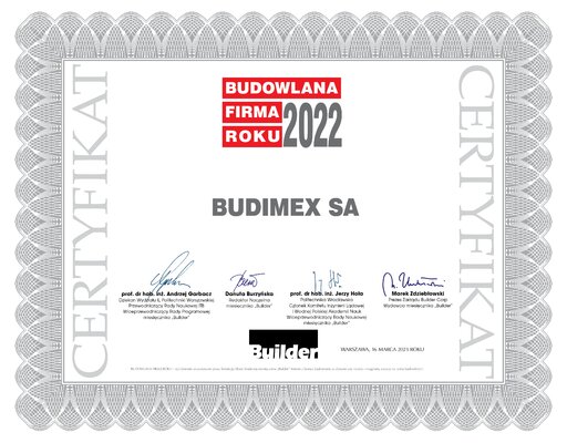 Certyfikat BFR 2022 Budimex