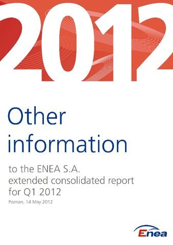 Extended consolidated quarterly report of the ENEA Group for the first quarter of 2012