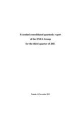 Extended consolidated quarterly report of the ENEA Group for the third quarter of 2011