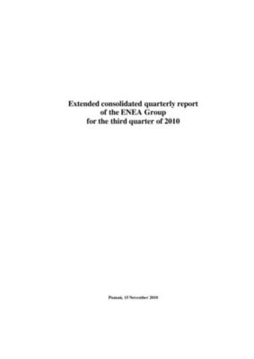 Extended consolidated quarterly report of the ENEA Group for the third quarter of 2010