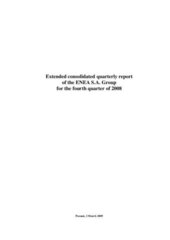 Extended consolidated quarterly report of the ENEA Group for the fourth quarter of 2008