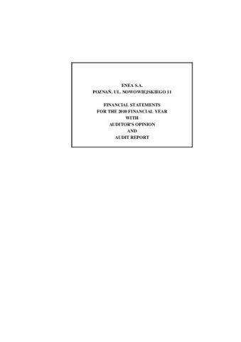 Independent Auditor’s Opinion
