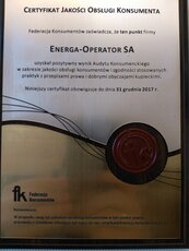 FOT Certyfikat Jakości Obsługi Konsumenta Energa 2017.jpg