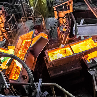 Legnica Copper Smelter and rafinery - anode rotary-casting-refining furnace
