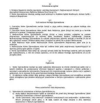 Regulamin Walnego Zgromadzenia PMPG Polskie Media SA