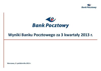 Bank Pocztowy wyniki III kw. 2013 