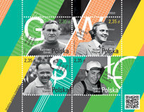 Kazimierz Górski, Feliks Stamm, Hubert Wagner i Henryk Łasak na znaczkach pocztowych