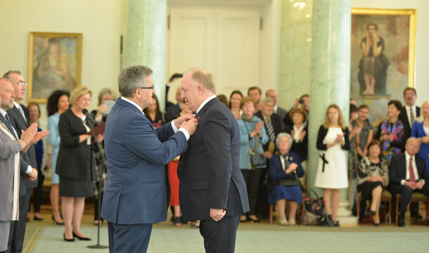 Herbert Wirth awarded the Knight's Cross of the Order of Polonia Restituta