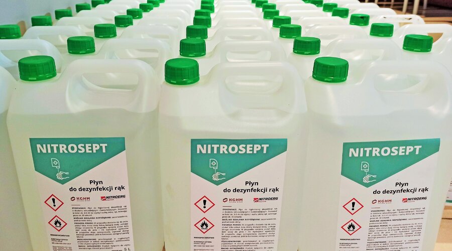 KGHM przekazuje 20 tysięcy litrów płynu do dezynfekcji 