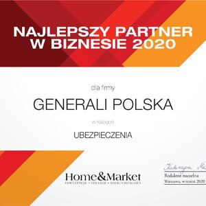 Generali z tytułem Najlepszego Partnera w Biznesie 2020 