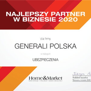Generali z tytułem Najlepszego Partnera w Biznesie 2020