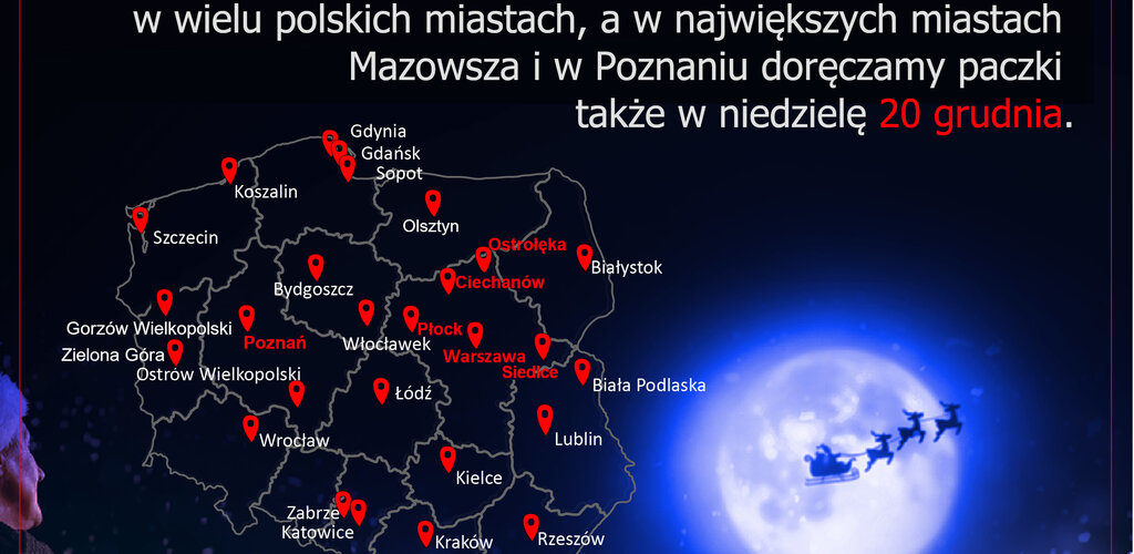 Poczta Polska:  w miastach Mazowsza i Wielkopolski doręczamy przesyłki nawet w niedzielę  