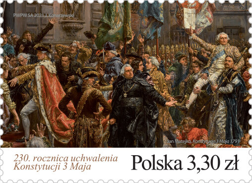 Znaczek pocztowy upamiętniający uchwalenie Konstytucji 3 Maja