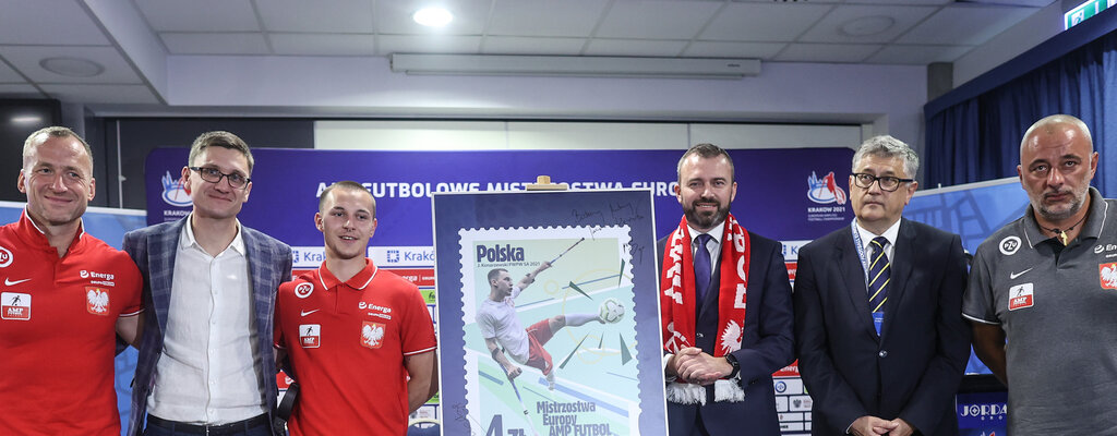 Znaczek pocztowy z okazji ampfutbolowych Mistrzostw Europy