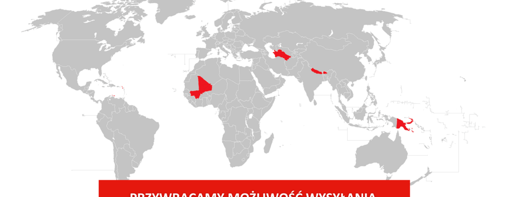 Poczta Polska obsłuży przesyłki do 120 krajów i terytoriów