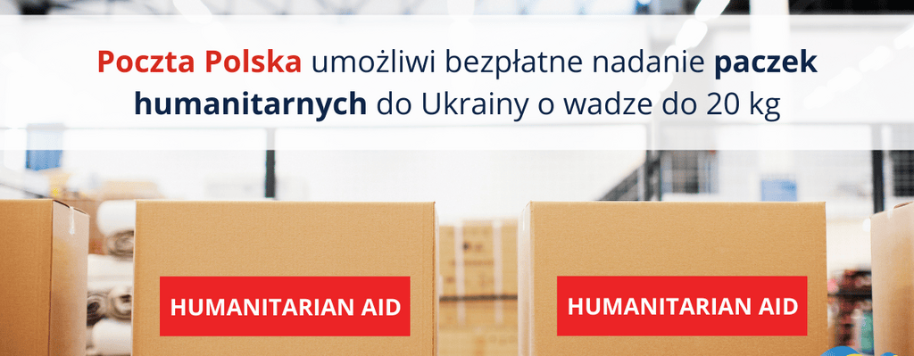 Poczta Polska: bezpłatne nadanie paczek humanitarnych do Ukrainy o wadze do 20 kg