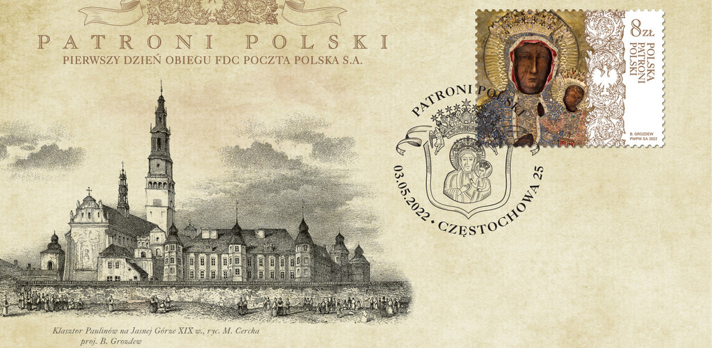 Częstochowska ikona na znaczku pocztowym