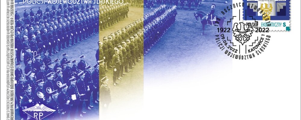 Znaczek z okazji 100. rocznicy utworzenia Policji Województwa Śląskiego