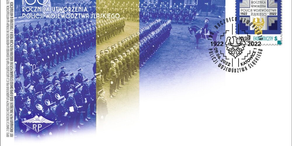 Znaczek z okazji 100. rocznicy utworzenia Policji Województwa Śląskiego