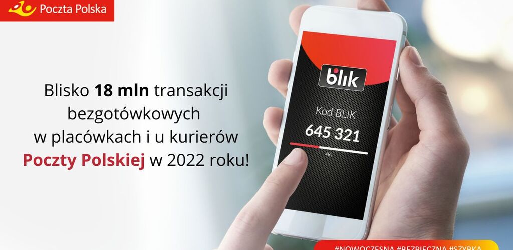Blisko 18 mln transakcji bezgotówkowych w placówkach i u kurierów Poczty Polskiej w 2022 roku