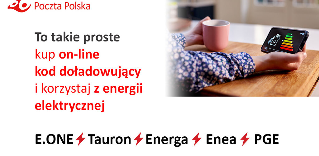 Poczta Polska uruchomiła nowy serwis do zakupu kodu doładowania licznika energii 