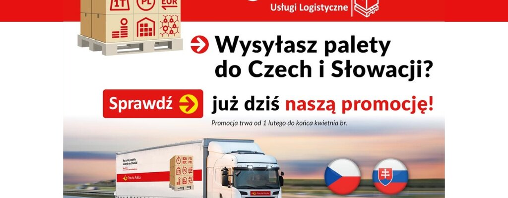 Poczta Polska: oferta promocyjna na przesyłki paletowe do Czech i Słowacji