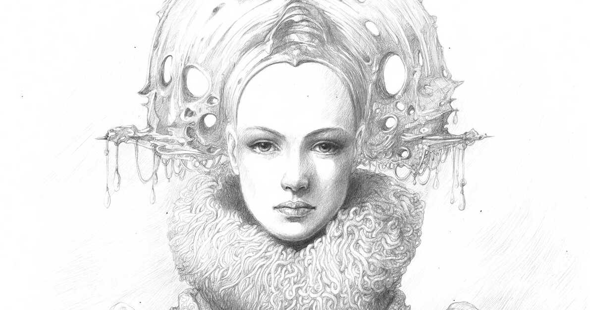 Rysunek Kryształowa Dama z serii "Diuna"