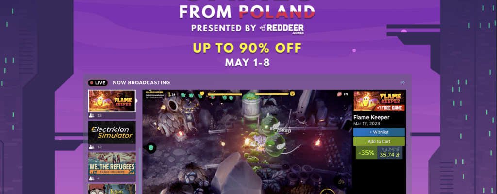 Jeszcze do 8 maja trwa Games from Poland – wydarzenie na platformie Steam pod patronatem RedDeer.Games