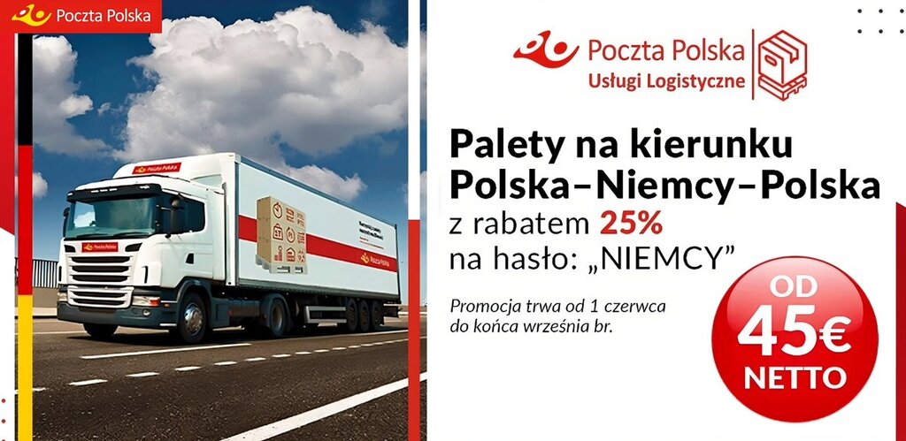🚛 Trwa promocja na Międzynarodowe Przesyłki Paletowe! 📦Aż do 3⃣0⃣września, możecie skorzystać z 2⃣5⃣% rabatu na transport palet z Polski do Niemiec lub z Niemiec do Polski! 🇵🇱🇩🇪 ➡️https://t.co/insRArX5NA https://t.co/d74UeNJ349