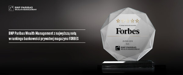 5 gwiazdek w ratingu bankowości prywatnej magazynu Forbes  dla BNP Paribas Wealth Management