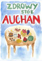 Książka Zdrowy Stół Auchan ilustracja okładki wykonana przez Julię Zborowską